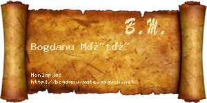 Bogdanu Máté névjegykártya