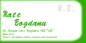 mate bogdanu business card